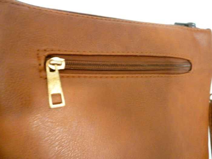Hand Bag Crossbody Brown Faux Leather Multi Pocket Handbag- Purchased In Carraig Donn
