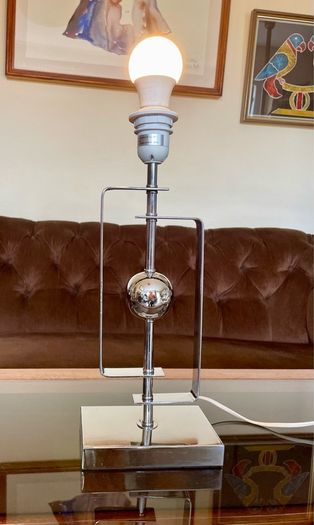 Stylish Italian Style Repro Chrome Space Age MCM Table Lamp