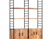 4-Tier Bookcase 124x30x180 cm Solid Acacia Wood