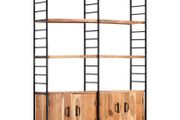 4-Tier Bookcase 124x30x180 cm Solid Acacia Wood