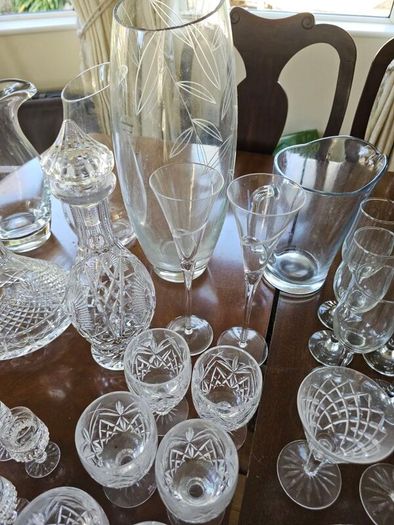 Large Job Lot - Various Crystal and Glass - Glasses, Decanters, Vases