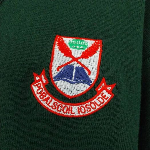 Pobailscoil Isolda Palmerstown Senior Jumper. Age 16/19 not 14/15 as in add.  XL 46/48 Chest, small fitting.