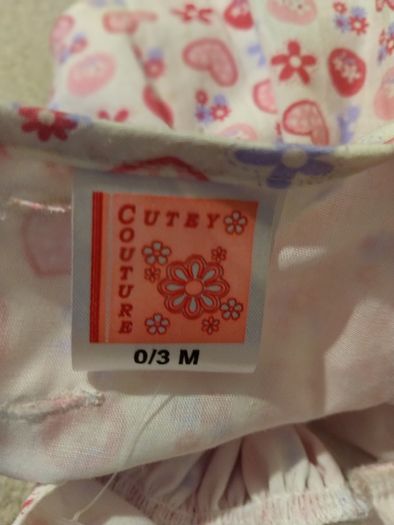Cutey Couture Designer Baby Dress, bottoms and headband