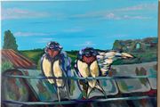 2 Birds Original Acrylic Painting