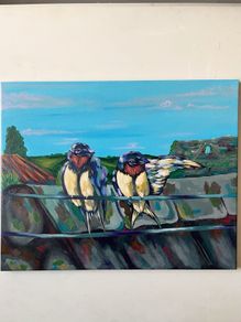 2 Birds Original Acrylic Painting