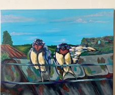 2 Birds Original Acrylic Painting