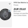 Italia 90 San Marino 1990 World Cup Silver Proof Football FIFA coin Image 2