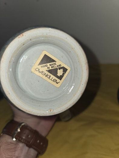 Hand Made 1970's  Irish Owen Killew Stoneware milk pitcher and sugar bowl