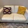 2 cream leather 2 seater sofas Image 2