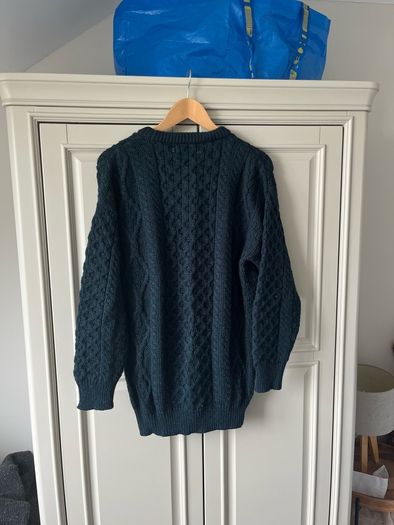 Aran Crafts Sweater Green/Petrol Blue