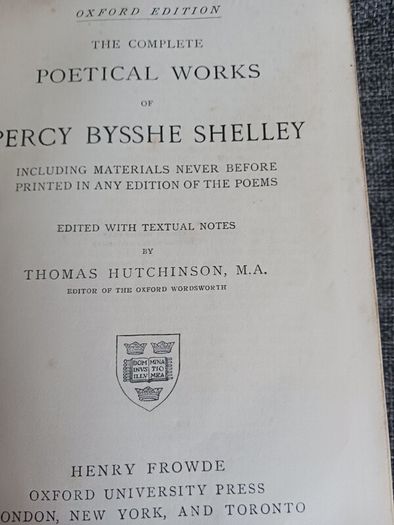 Shelley's Poetical Works/Oxford University Press/ 1907