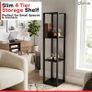 4 Tier Shelving Unit Slim Black Freestanding Storage Shelves for Home Office  Bathroom  MDF Wood Tall Shelving Unit. Storage Utility Storage Free Standing Shelf Organiser Black Image 4