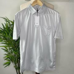 Arne Polo Shirt Mens Medium Light Grey Short Sleeve Preppy