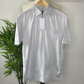 Arne Polo Shirt Mens Medium Light Grey Short Sleeve Preppy