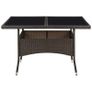 Outdoor Dining Table Brown Poly Rattan and Glass Image 3