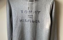 Tommy Hilfiger Grey Rhinestone Logo Hoodie S