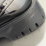 Schuh Wide Fit Black Patent Chunky Brogues Image 7