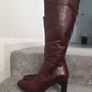 Lottusse Burgundy Brown Leather Knee High Boots Size Uk 6,5 Image 6