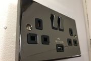 Black Nickel Twin Switched Sockets with USB Port