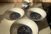 Arklow Pottery 3 Cereal/Desert Bowls 2 Cups &amp; 1 Saucer