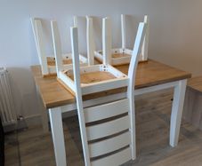 Solid Wood Dining Table & 4 Chairs