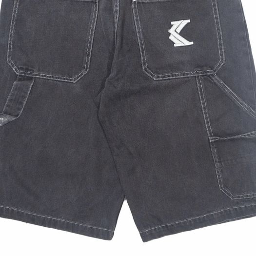 Karl Kani mens cargo jean Shorts in black