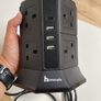 Power tower extension lead with 8 plugs, 3 USB-B and 1 USB-C socket Image 2
