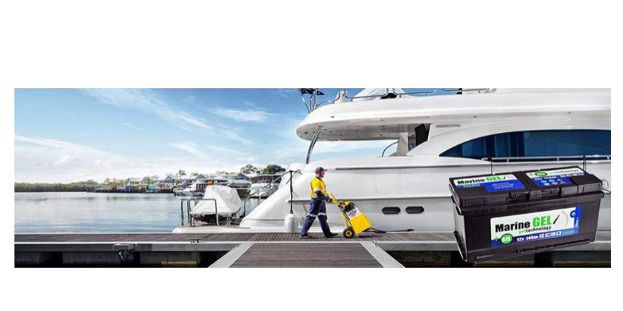 Gel battery, 140 Ah, boat battery, 12 V, supply battery, starter battery.