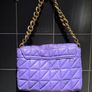 ZARA Quilted Shoulder Bag With Chain Purple! Image 5