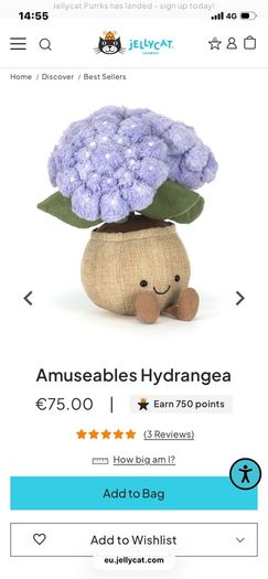 New JELLYCAT Amuseables Hydrangea
