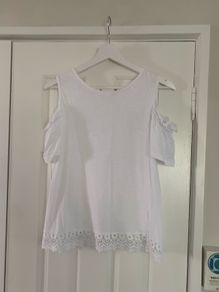 White Lace Cold Shoulder Top