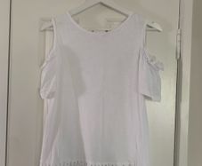 White Lace Cold Shoulder Top