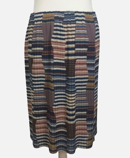 Zara Ladies Multi Brown Orange Green Pleated Chiffon Side Wrap Skirt M Uk 12 Including Postage