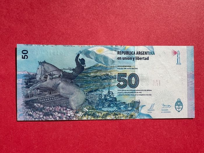 Argentina  50 Pesos  2015  Pick. 362a .  ( UNCIRCULATED ) Commemorative. Issue . Malvinas  Islands   /  Falklands  Islands . ( UNC )