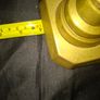 Beautiful Pair of Brass Candlesticks have a distinctive shape with a stacked, diamond-like or beehive styled stem and a sturdy hexagonal base, Postage Available Image 7
