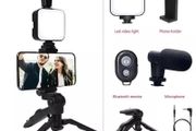Smartphone Vlogging Kit With Tripod Phone Holder Mini Microphone LED Fill Light Starter For TikTok Live Stream Video YouTube