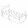 Single bed frame,  White or Black  bed frame, metal bed frame, Image 2