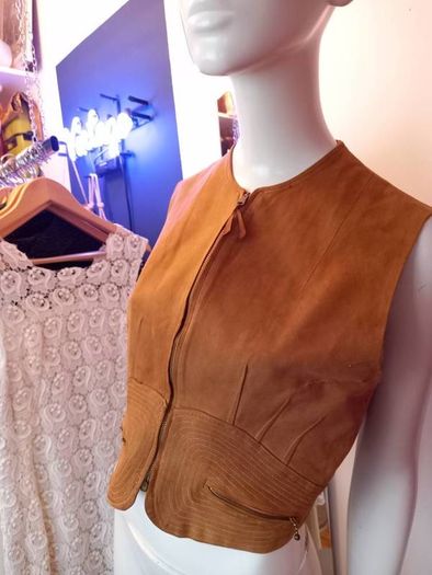 Suede 70s Waistcoat Bohemian Vintage Festival