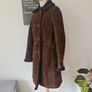 Vintage 1960s-70s Julian Vard chocolate brown sheepskin ladies coat Made in Ireland M L Image 3