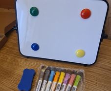 Mini White board, Markers, Magnets