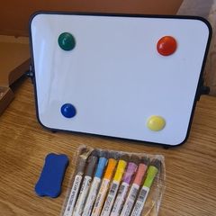 Mini White board, Markers, Magnets