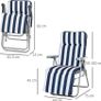 Set of 2 Garden Patio Outdoor Sun Recliners Loungers Folding Foldable Multi Position Relaxers Chairs with Cushions Fire Retardant Sponge (FREE POSTAGE) Image 3