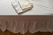 Single bed Cream valance + fitted sheet+ pre-loved flat sheet