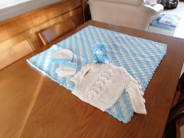 Baby Boy REDUCED Hand Knit Gift Set