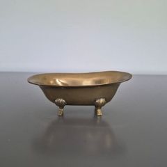Vintage Brass Miniature Tub Soap Dish