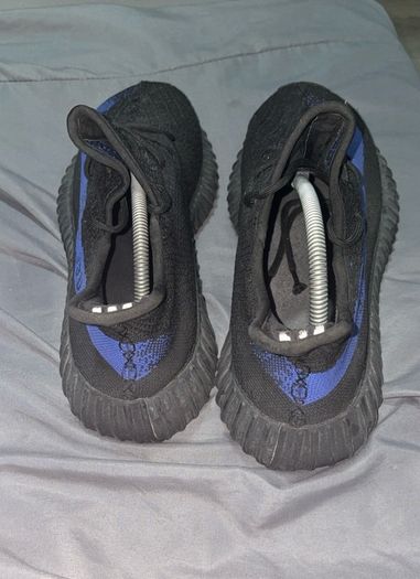 Black and blue Yeezys