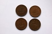 Collection  of 4 old Half a Penny coins 1929 &amp; 1940 &amp; 1956 &amp; 1964