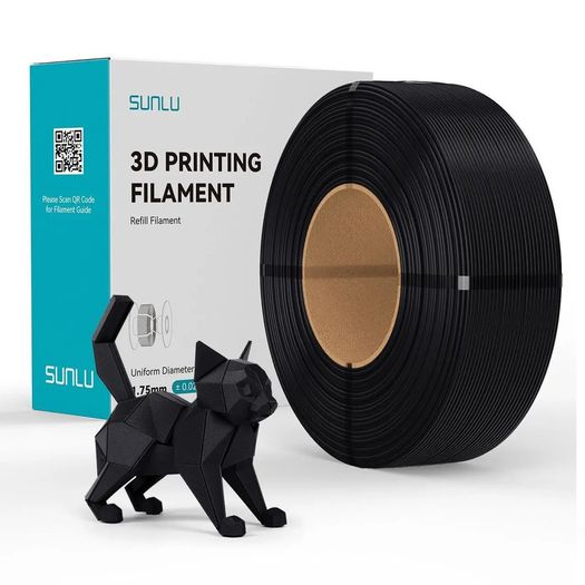 SUNLU PETG Black Filament Refill 4 x 1kg No Spools