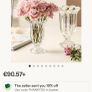 French Style Glass Flower Vase: Embossed Vintage Decor Image 6