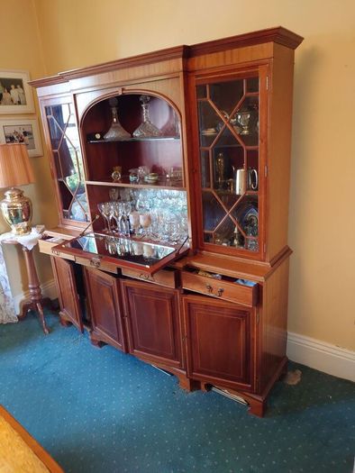 Rossmore solid mahogany breakfront cabinet